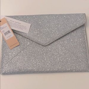 Rebecca Minkoff Silver Glitter Clutch
